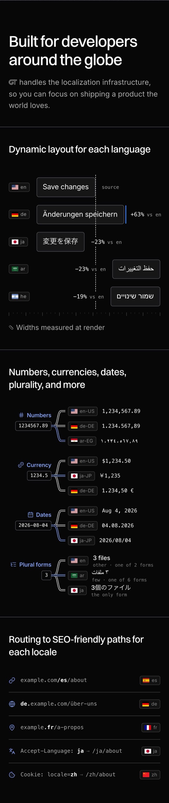 Developer section: mobile, dark theme